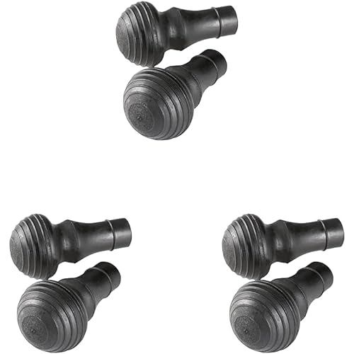 Mizuno Nordic Walk Folding Walking Pole Replacement Round Rubber Tips 2pcs Unisex Black C6JYA801 x 3