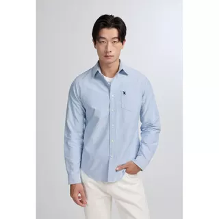 CC DOUBLE O SIGNATURE LONG SLEEVE OXFORD SHIRT ผู้ชาย เสื้อเชิ้ตแขนยาวผ้าอ็อกซ์ฟอร์ดปักนก รุ่น O26WGMA031 (AW26 #P3)