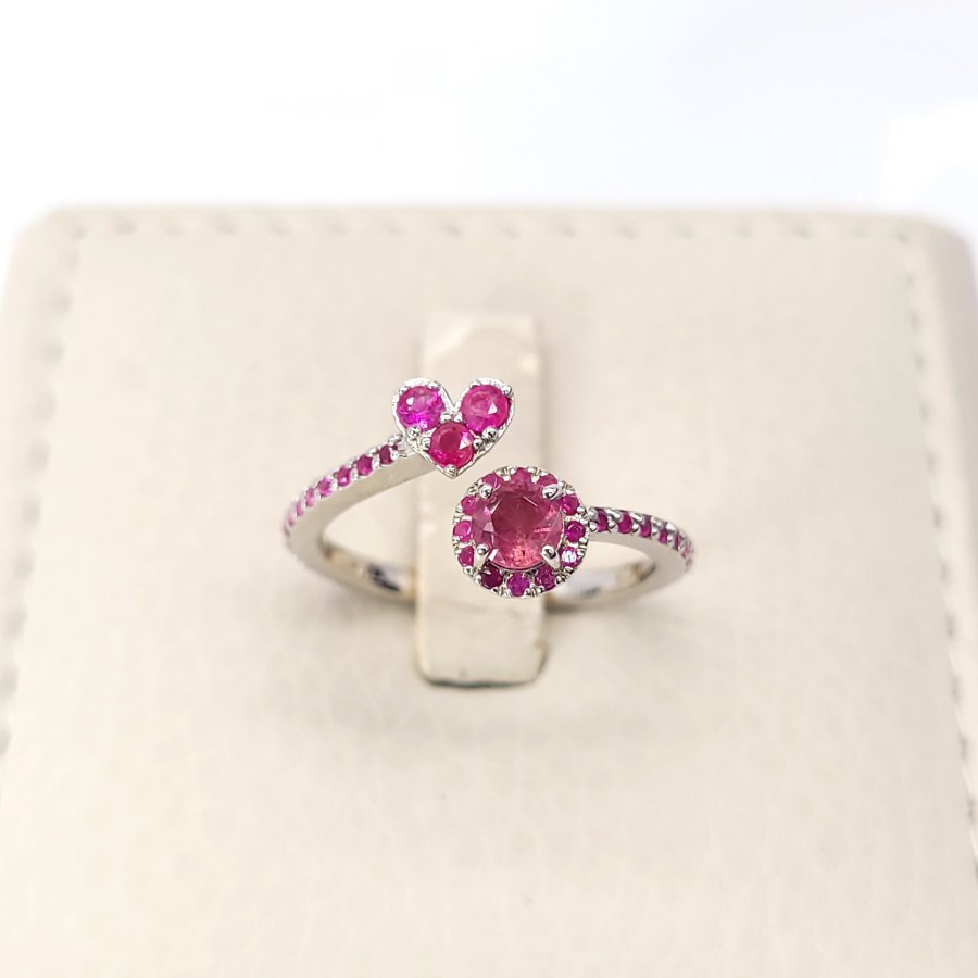 แหวนทับทิมหัวใจมินิมอล [JS Jewelry]