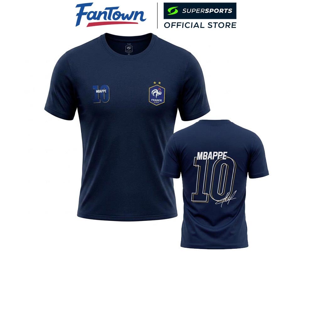 FANTOWN France Team Mbappe No.10 เสื้อยืดฟุตบอลผู้ชาย