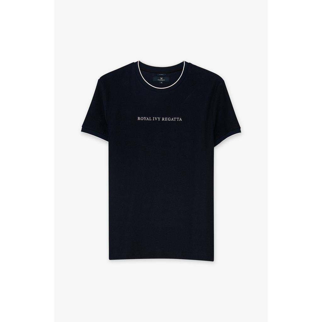 ROYAL IVY REGATTA - Contrast Trim Logo Knit T-Shirt Navy เสื้อยืด (R26WGMA053) — صورة 2