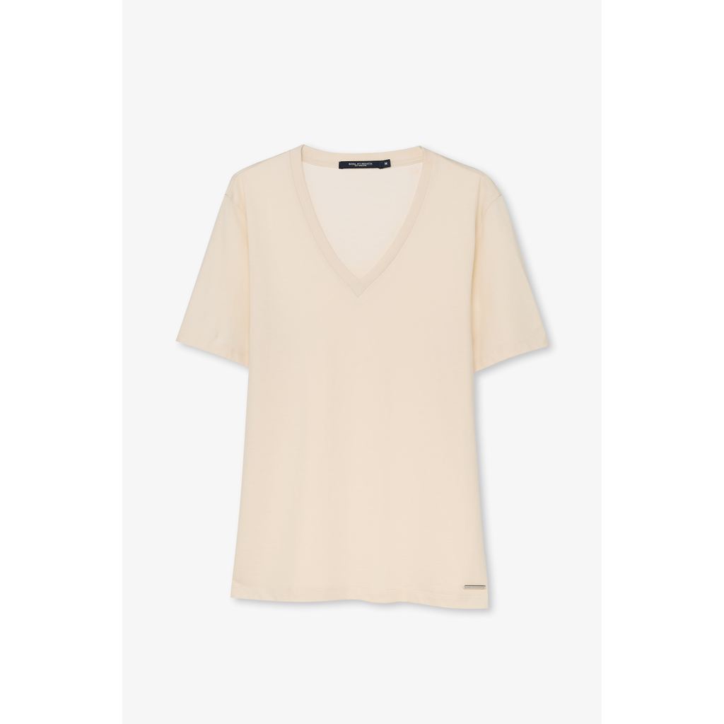 ROYAL IVY REGATTA - Essential V-Neck Knit Top Beige เสื้อยืด (R26WGWB013) — صورة 2