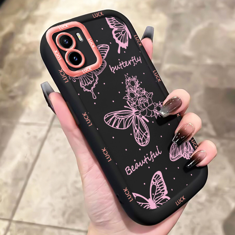 เคสสำหรับ VIVO Y15S Y15A Y15C Y01 เคสโทรศัพท์ผีเสื้อกันกระแทกป้องกันการตก