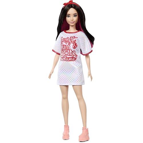 Barbie 65 Fashionista T-shirt Dress Doll Kisekae Doll/House from 3 years old White HRH12