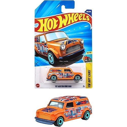 MATTEL Hot Wheels Basic Car 67 Austin Mini Van Ride-on Toy from 3 years old Orange JFN30