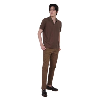 John Henry เสื้อโปโลผู้ชาย ทรงเข้ารูป รุ่น JH S226MPLSM08 - สีน้ำตาล