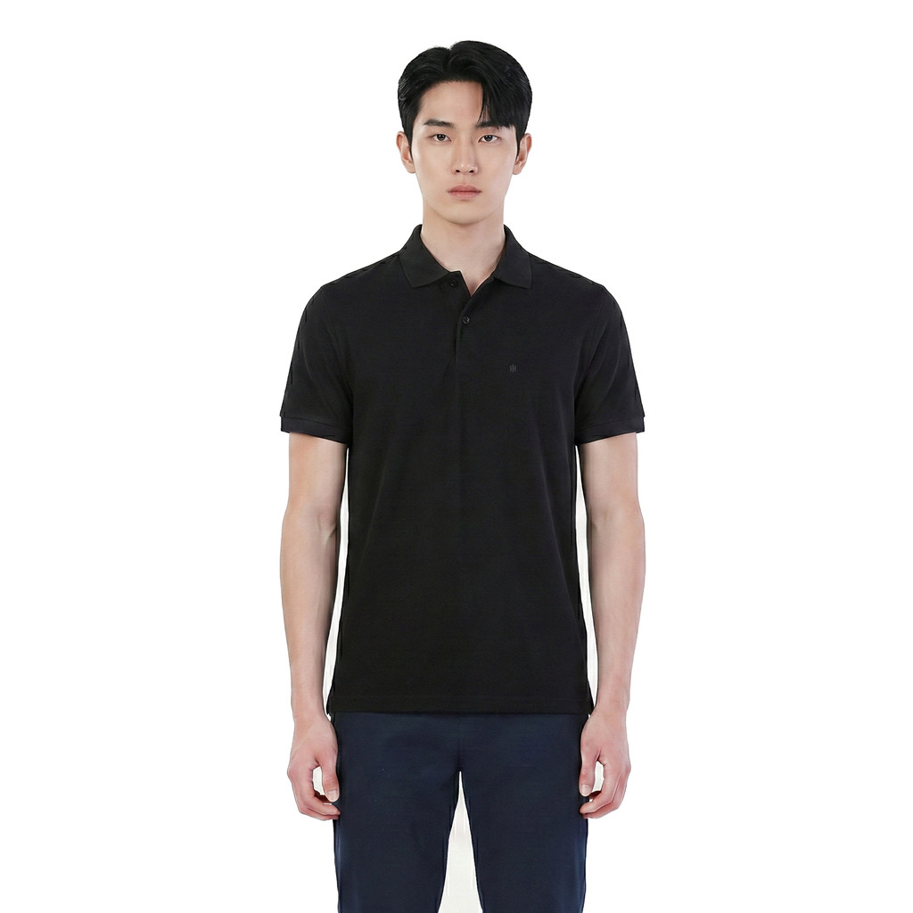 John Henry เสื้อโปโลผู้ชาย ทรงเข้ารูป รุ่น JH S426MPLSM16 - สีดำ