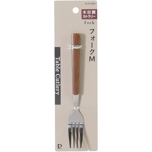 PEARL METAL Fork, size M, length 15.5 x width 2 height cm, cutlery, wood grain B-5695