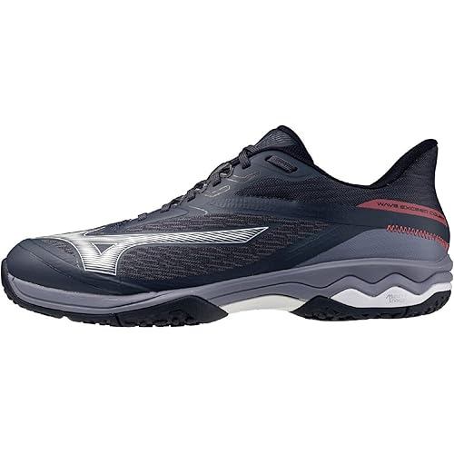 Mizuno Tennis Shoes Wave Exceed Court OC Gray Blue Coral 26.5 cm 3E