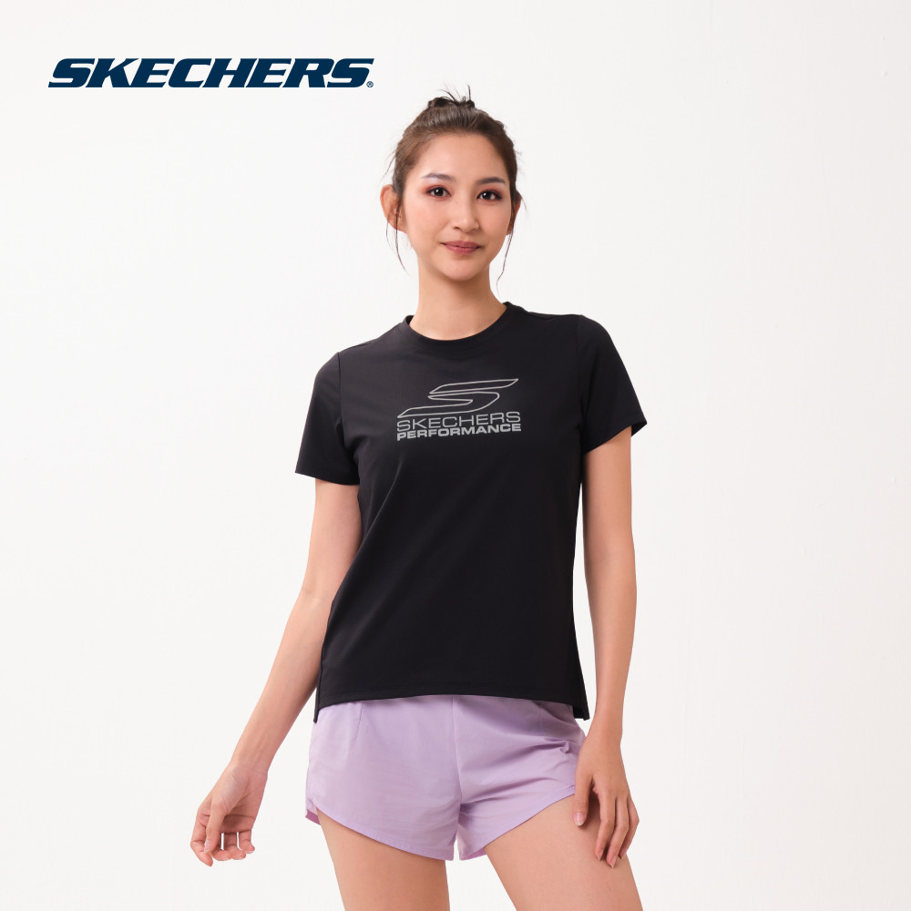 Skechers สเก็ตเชอร์ส เสื้อยืดแขนสั้นผู้หญิง Women Running Performance Short Sleeve Tee - SP126W021-0018