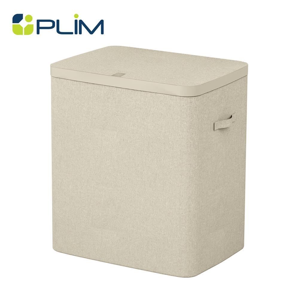 PLIM ถังผ้าเหลี่ยมสูง 2 ช่อง  FABBIN สีเบจ จัดส่งโดย HomePro