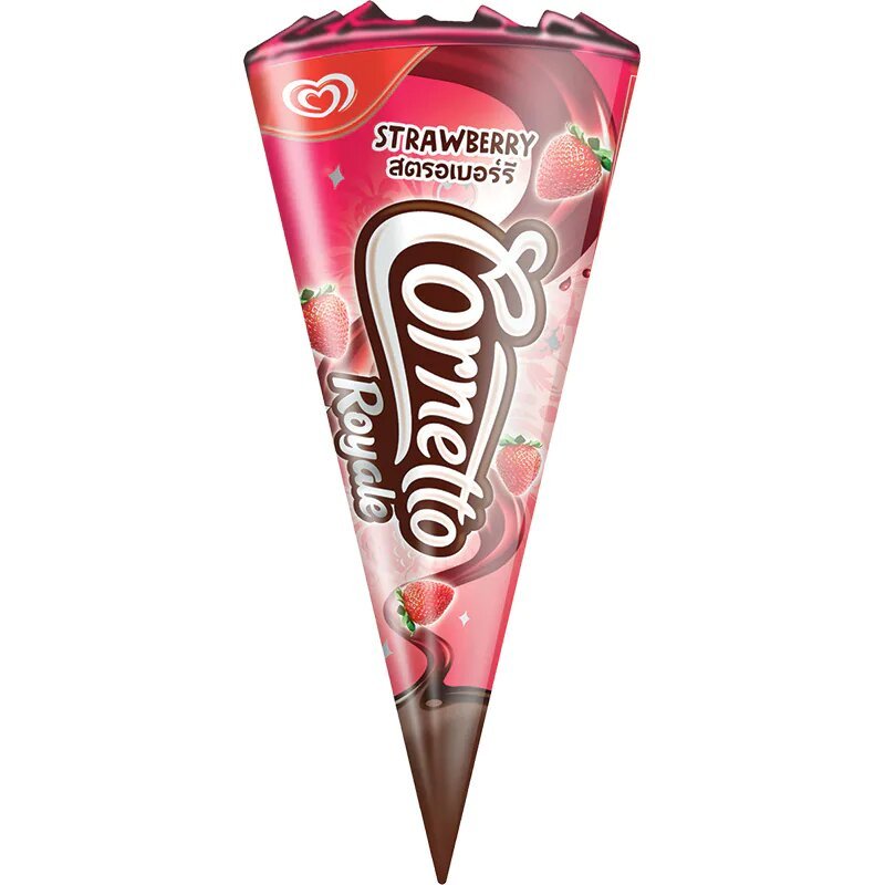 [8851932115896] Wall'S Cornetto Straw Almond Blast 88 G คอร์เนตโต สตรอว์เบอร์รี อัลมอนด์ บลาสต์ (แพ็คสินค้าเก็บความเย็น)