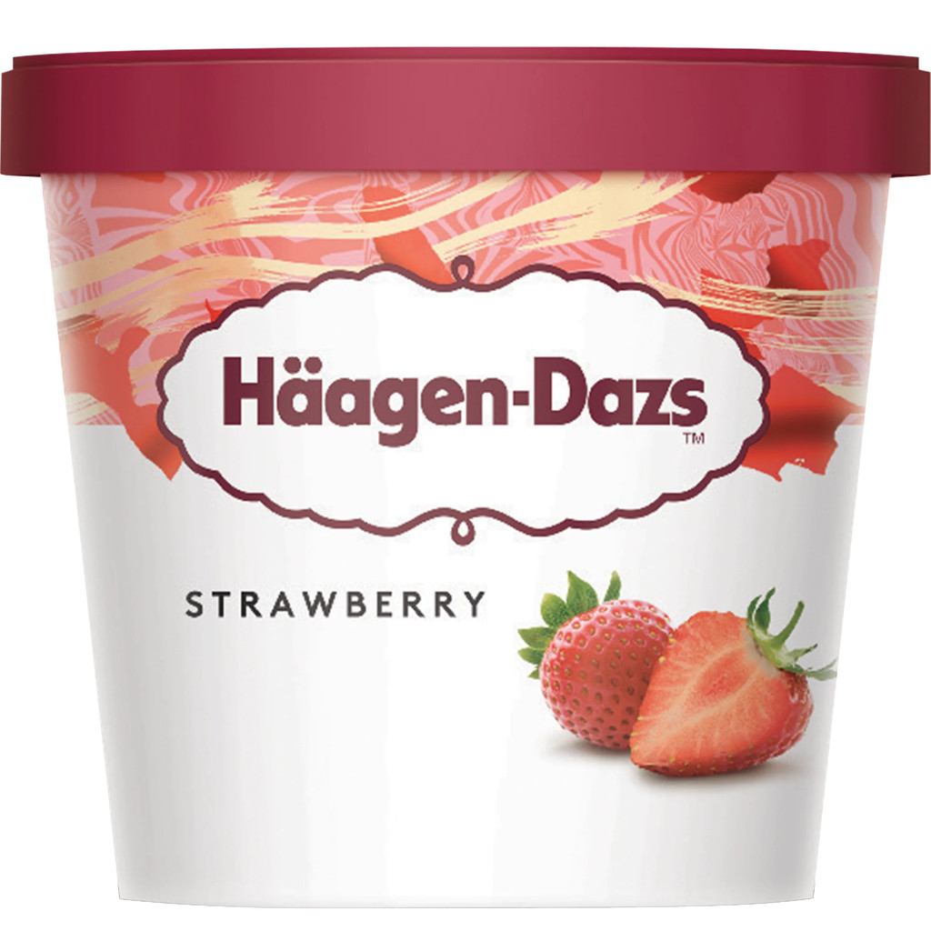 [074570022021] Haagen-Dazs Strawberry 100 Ml. ฮาเก้น-ดาส รสสตรอว์เบอร์รี (แพ็คสินค้าเก็บความเย็น)