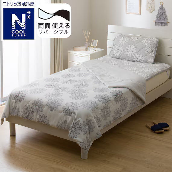 NITORI ผ้านวมบาง REVERSIBLE COMFORTER N COOL SP S2509 FLOWER GY D