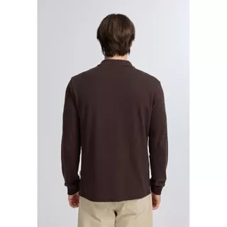CC DOUBLE O LONG SLEEVE PIQUE POLO SHIRT ผู้ชาย เสื้อโปโลแขนยาวผ้าปิเก้ปักนก รุ่น O26WGMA029 (AW26 #P1)