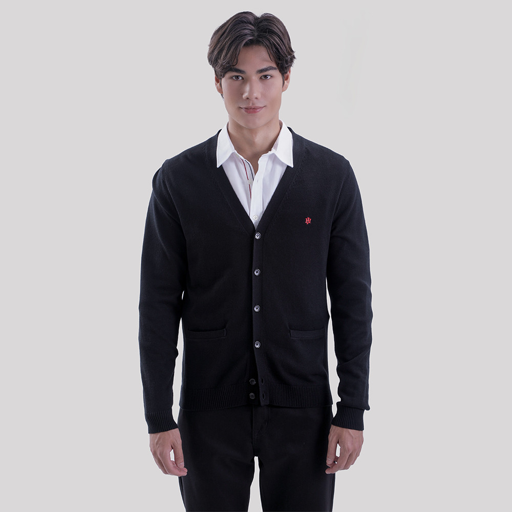John Henry เสื้อคาร์ดิแกนผู้ชาย ทรงเข้ารูป รุ่น JH F625MCASM15 - สีดำ
