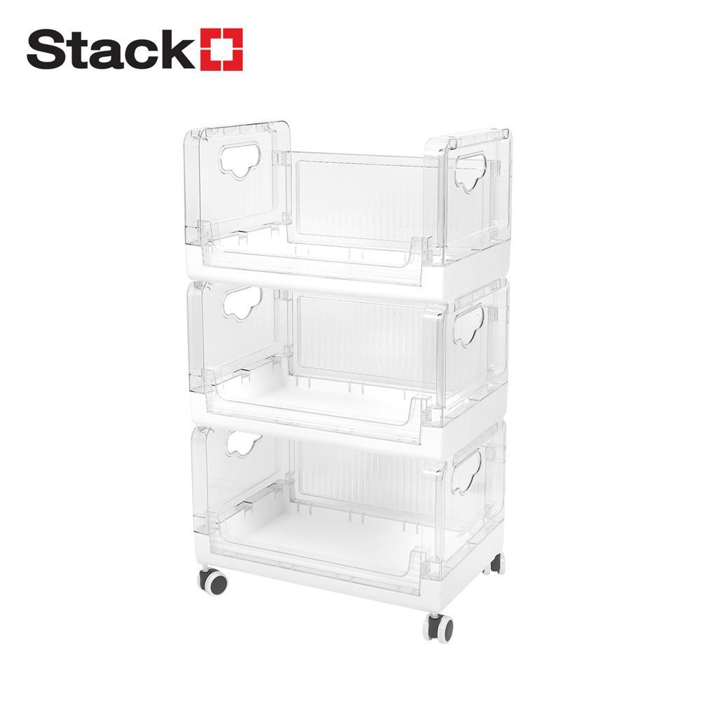STACKO ชั้นวางของพับได้ 3 ชั้น SKY 42X28X71.7 ซม. สีใส จัดส่งโดย HomePro