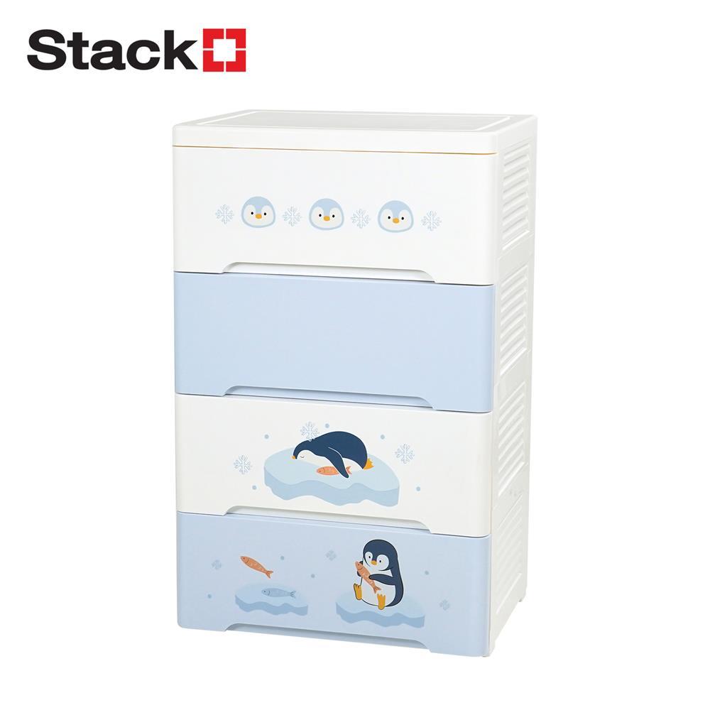 STACKO ตู้ลิ้นชัก 4 ชั้น  LITTLE-P 57.6x40x92.7ซม. สีฟ้า/ขาว จัดส่งโดย HomePro