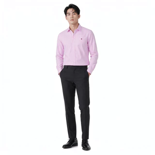 John Henry เสื้อเชิ้ตผู้ชายแขนยาว ทรงเข้ารูป รุ่น JH S426MSLSM14 - สีชมพู