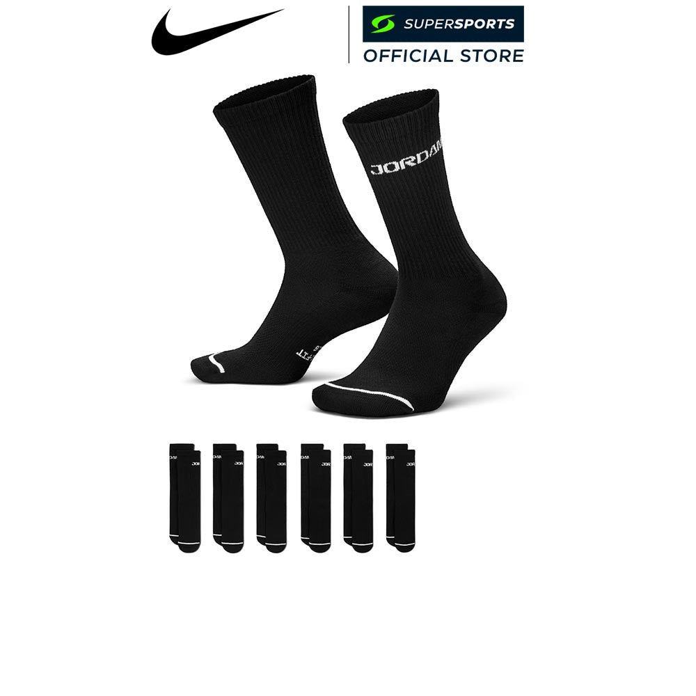 NIKE Jordan Everyday Crew ถุงเท้าผู้ใหญ่ (แพ็ค 6 คู่)