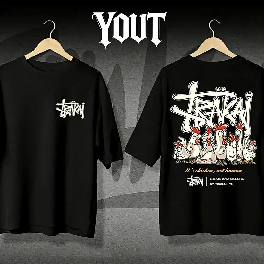 เสื้อยืดผู้ชายแขนสั้น ลายตัวอักษรขาวดำมินิมอล รูปที่ 3