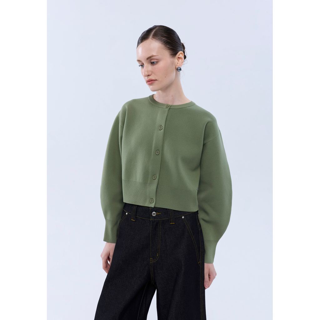 QUINN - Button Up Crop Long Sleeve Cardigan เสื้อแจ็กเก็ต (Q26FGWA068) — صورة 2
