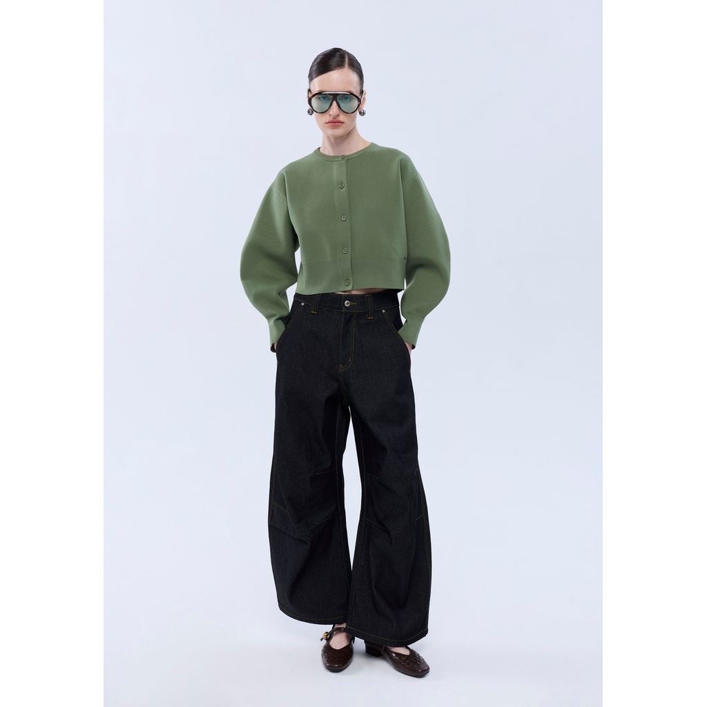 QUINN - Button Up Crop Long Sleeve Cardigan เสื้อแจ็กเก็ต (Q26FGWA068) — صورة 4