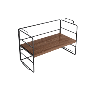 [ลดเหลือ229.-] HomeHuk ชั้นวางของบนโต๊ะทำงาน 1, 2 ชั้น ปรับระดับชั้นได้ วางซ้อนได้ (ประกอบง่าย) Steel Desk Cabinet with MDF Shelf