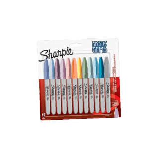 Sharpie (ชาร์ปี้) Marker Fine แพ็ค 12ด้าม Mystic Gems ปากกามาร์คเกอร์ Permanent Marker ปากกากันน้ำ ปากกาเขียนแผ่นพลาสติก