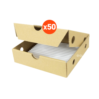 กล่องบ้าบิ่น ขนมบะบิ่น ขนาด 5 นิ้ว แพ็คละ 50 กล่อง (แผ่นรองขายแยก) กล่องลูกฟูก กระดาษแข็งแรง รับผลิตแบรนด์ glombox