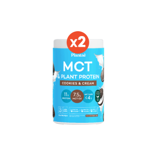 [ลดเพิ่ม 130.-"HWPT22"] No.1 Plantae MCT & Plant Protien รส Cookies & Cream 2 กระปุก : คุกกี้แอนด์ครีม Plant Based คีโต