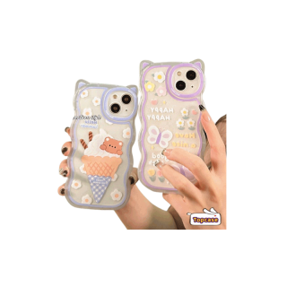 เคสซิลิโคนนิ่ม ลายการ์ตูนไอศกรีม หูแมว สําหรับ iPhone 14 13 12 11 Pro Max X Xr Xs 8 7 6 Plus SE 2020