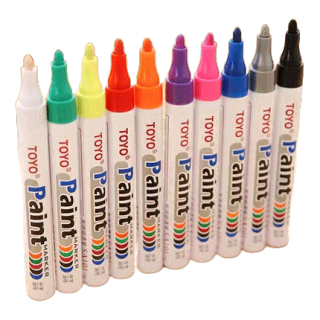  ลูกค้าใหม่ 1.- ปากกาสี Toyo Paint ปากกายางมัลติฟังก์ชั่น ปากกาเขียนบนล้อ//ไม้/ผ้าใบ/แก้ว/กระเบื้อง/ป้ายทะเบียน