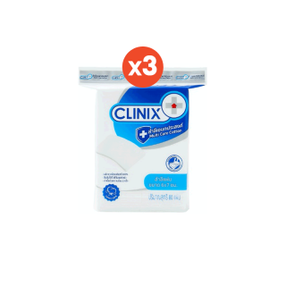 CLINIX Multi Care Cotton pad 80pcs คลีนิกซ์ สำลีแผ่น อเนกประสงค์ 80 แผ่น x 3 ถุง