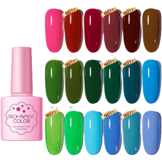 138สี ROHWXY K019-036 สีเจล nail gel polish เจลทาเล็บ สีทาเล็บเจล (สีเบจ) เนื้อแน่น ใช้กับเครื่อง UV/LED