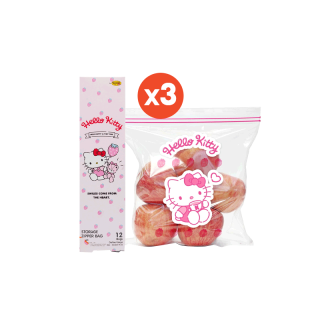 ถุงซิป Hello Kitty 2022 ไซซ์ L ขนาด 26.8 x 27.9 ซม. (1แพ็ค/ 3แพ็ค) | KITCHEN NEAT