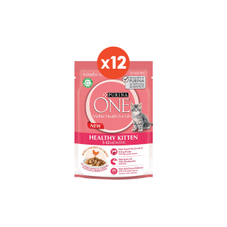 [เลือกรสชาติได้] PURINA ONE เพียวริน่า วัน อาหารเปียก 85 กรัม x 12 ซอง