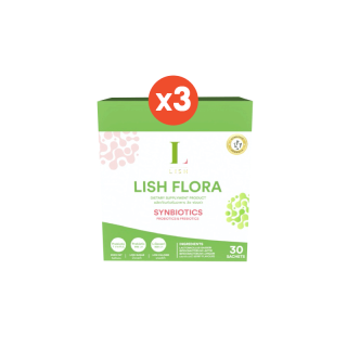 [โค้ด HWP5S2H ลด 100.-] [ร้านOfficial] LISH FLORA 3 เดือน (แพ็คเกจใหม่) ผลิตภัณฑ์ Prebiotic&Probiotic ปรับสมดุลลำไส้