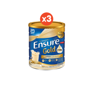 Ensure Gold เอนชัวร์ โกลด์ วานิลลา 850 กรัม อาหารเสริมสูตรครบถ้วน สำหรับผู้ใหญ่ แพ็ค 3 , แพ็ค 6