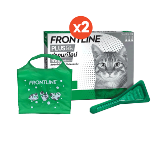 [ชุดสุดคุ้ม]FRONTLINE PLUS CAT ผลิตภัณฑ์หยดกำจัดเห็บหมัด สำหรับแมว (จำนวน 2 กล่อง 6หลอด) รับ ถุงชอปปิ้ง Limited Edition