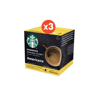 [ส่งฟรี] STARBUCKS BY NESCAFE DOLCE GUSTO AMERICANO VERANDA BLEND 12แคปซูล/กล่อง (3กล่อง)