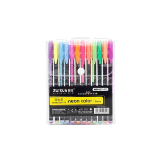 ปากกาสี12 สี 12 แท่ง สะท้อนแสง มี12สี ปากกา ปากกา เครื่องเขียน อุปกรณ์การเรียน ปากกาเจล ปากกากากเพชร