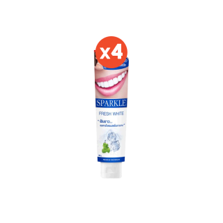 [สินค้าเคลียร์สต๊อค] - SPARKLE ยาสีฟัน White Toothpaste 120 กรัม (แพ็ค 4 หลอด) SK0051 ฟันขาว..ลมหายใจหอมสดชื่น สปาร์คเคิล