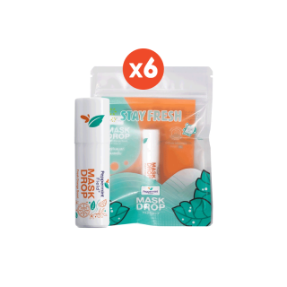 Peppermint Field Mask Drop Fresh Orange Scent เป๊ปเปอร์มิ้นท์ ฟิลด์ แมสก์ ดรอป กลิ่นเฟรช ออเรนจ์ 3 CC แพค 6 ชิ้น