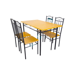 [คืน10% 10CCBMAR1] HomeHero ชุดโต๊ะอาหาร พร้อมเก้าอี้พนักพิงสูง 4 ที่นั่ง ขนาดโต๊ะ 120x68x75 cm Dining Table Set