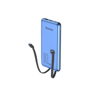 Yoobao A10-V2 Built-in Cable PD3.0/QC3.0 Quick Charge Power Bank 10000mAh