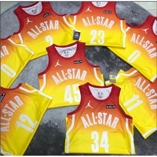 hot pressed 2023 nba all star No. 12 Morant yellow basketball jersey