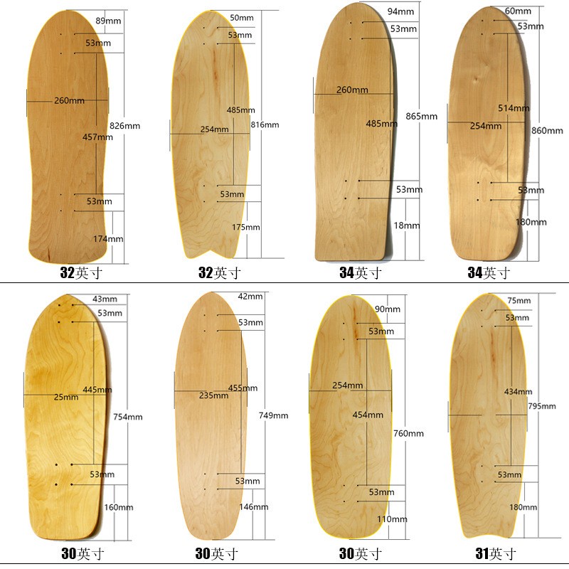 CUSTOM SURF SKATEBOARD DECK LINK 29INCH 30 31 32 33 34 35 36INCH CANANDIAN MAPLES DECK OEM