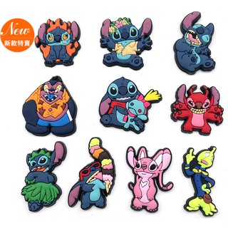 Disney Stitch ดิสนีย์ ตัวติดรองเท้า การเย็บ Crocs Jibbitz ลายการ์ตูนดิสนีย์ ดาว สติตช์ ดอกไม้ น่ารัก เครื่องประดับแฟชั่น