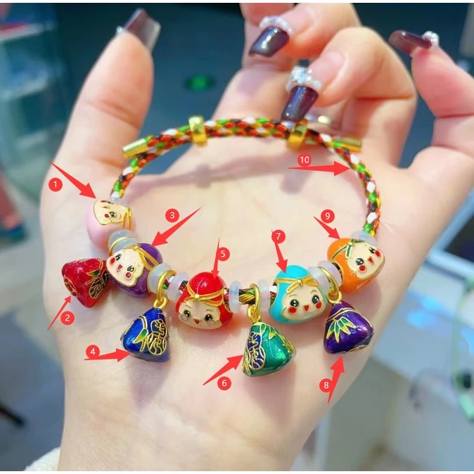 จี้ลูกปัดสีทองสไตล์จีนโบราณ สําหรับสร้อยข้อมือ DIY thumbnail 4